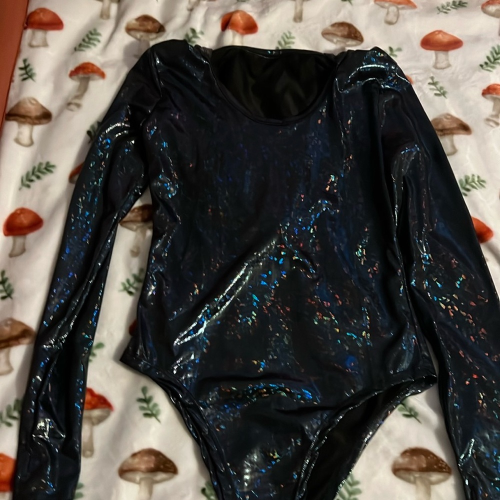 Deep Navy Bodysuit with a hood and Long Sleeves!